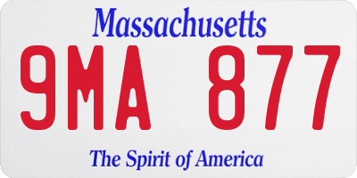 MA license plate 9MA877