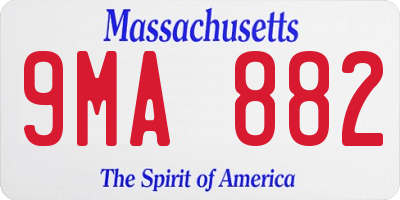MA license plate 9MA882