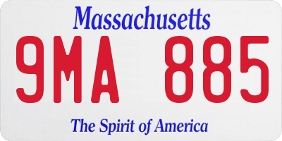 MA license plate 9MA885
