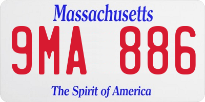 MA license plate 9MA886