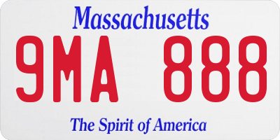 MA license plate 9MA888