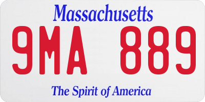 MA license plate 9MA889
