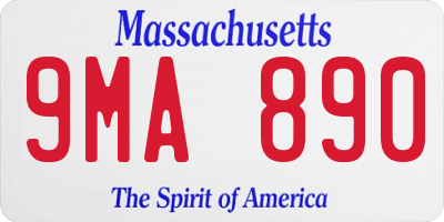 MA license plate 9MA890