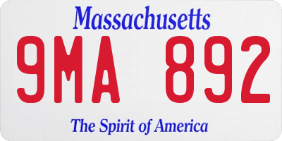 MA license plate 9MA892