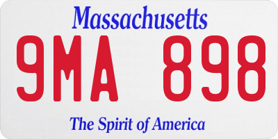 MA license plate 9MA898