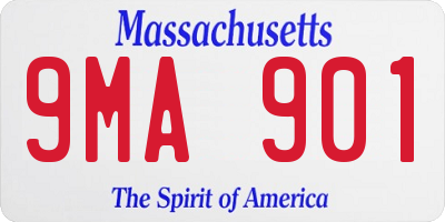 MA license plate 9MA901