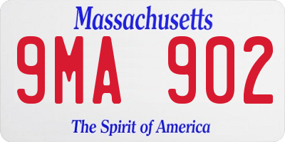 MA license plate 9MA902