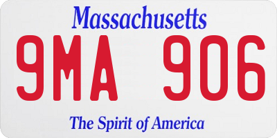 MA license plate 9MA906