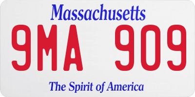 MA license plate 9MA909