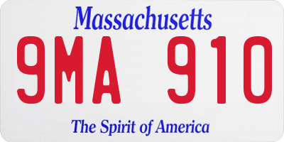 MA license plate 9MA910