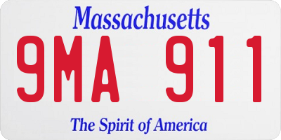MA license plate 9MA911