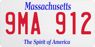 MA license plate 9MA912