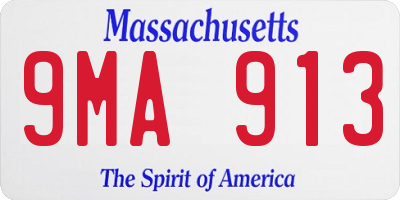 MA license plate 9MA913