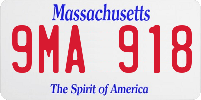MA license plate 9MA918