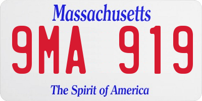 MA license plate 9MA919