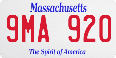 MA license plate 9MA920