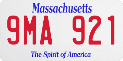 MA license plate 9MA921