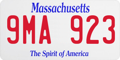 MA license plate 9MA923