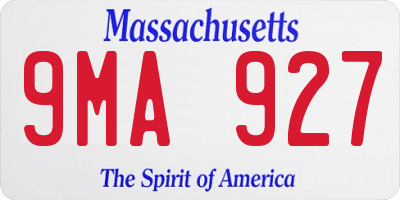MA license plate 9MA927