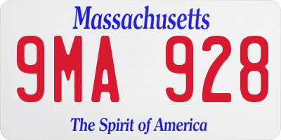 MA license plate 9MA928