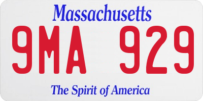 MA license plate 9MA929