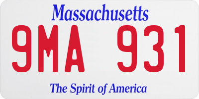 MA license plate 9MA931
