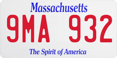 MA license plate 9MA932