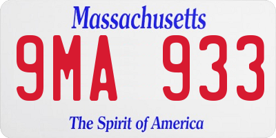 MA license plate 9MA933