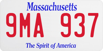 MA license plate 9MA937