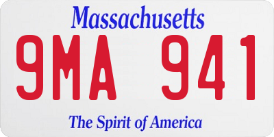 MA license plate 9MA941