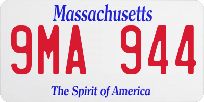 MA license plate 9MA944