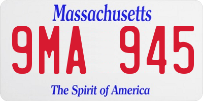 MA license plate 9MA945