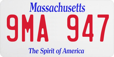 MA license plate 9MA947