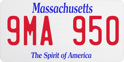 MA license plate 9MA950