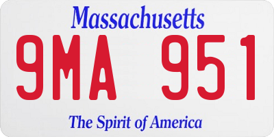 MA license plate 9MA951