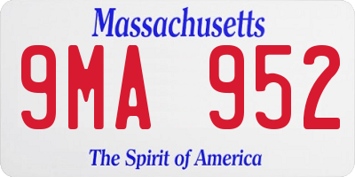 MA license plate 9MA952