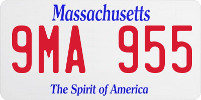 MA license plate 9MA955