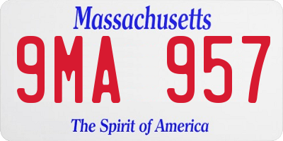 MA license plate 9MA957