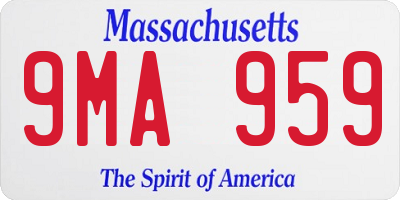 MA license plate 9MA959