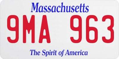 MA license plate 9MA963