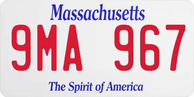 MA license plate 9MA967