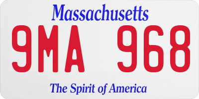 MA license plate 9MA968