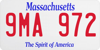 MA license plate 9MA972