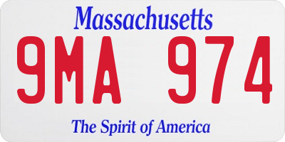 MA license plate 9MA974