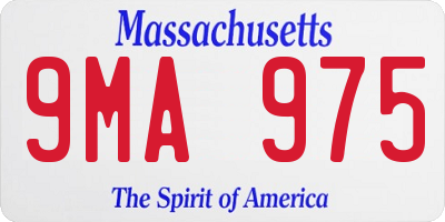 MA license plate 9MA975