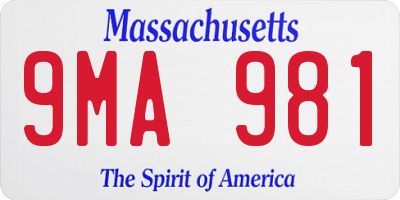 MA license plate 9MA981