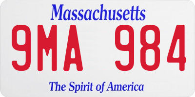 MA license plate 9MA984