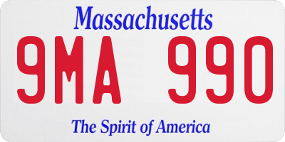 MA license plate 9MA990
