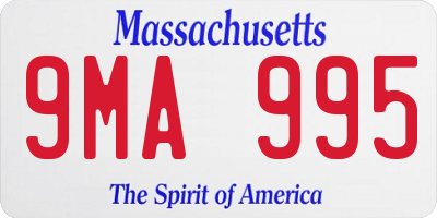 MA license plate 9MA995