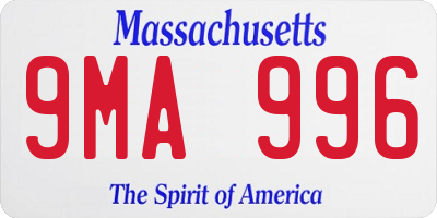 MA license plate 9MA996